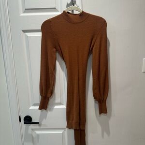Elegant Brown Knit Dress
